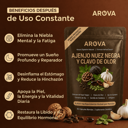 Cápsulas blandas de ajenjo, nogal negro añejo y clavo