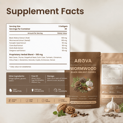 Arova - Wormwood Aged Black Walnut & Clove Softgels